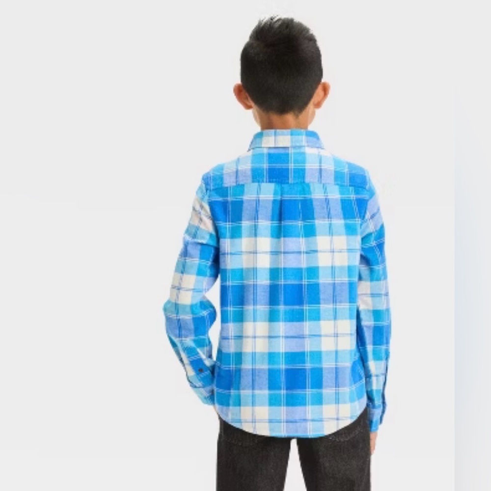 Cat & Jack Blue Plaid Shirt - Picture 2 of 4